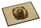 Komondor Christmas Flowers Doormat Front Door Mat Indoor Outdoor Rugs for Entryway, Non Slip Washable Low Pile, 24H X 36W