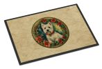 Westie Christmas Flowers Doormat Front Door Mat Indoor Outdoor Rugs for Entryway, Non Slip Washable Low Pile, 24H X 36W