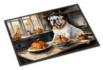 English Bulldog Fall Kitchen Pumpkins Doormat Front Door Mat Indoor Outdoor Rugs for Entryway, Non Slip Washable Low Pile, 24H X 36W