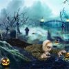 Halloween zombie decorations with sparkling eyes and spooky sounds