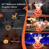 6 Feet Inflatable Halloween Three White Ghosts with Pumpkin Decor and Rotating Lamp