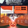 6 Feet Inflatable Halloween Three White Ghosts with Pumpkin Decor and Rotating Lamp