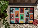 Lots of Black French Bulldog Doormat Front Door Mat Indoor Outdoor Rugs for Entryway, Non Slip Washable Low Pile, 24H X 36W