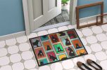 Lots of Black French Bulldog Doormat Front Door Mat Indoor Outdoor Rugs for Entryway, Non Slip Washable Low Pile, 24H X 36W