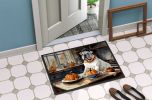 English Bulldog Fall Kitchen Pumpkins Doormat Front Door Mat Indoor Outdoor Rugs for Entryway, Non Slip Washable Low Pile, 24H X 36W