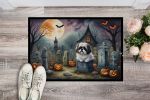 Shih Tzu Spooky Halloween Doormat Front Door Mat Indoor Outdoor Rugs for Entryway, Non Slip Washable Low Pile, 24H X 36W