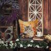 MaineCoon Cat in Fall Leaves Throw Pillow Machine Washable, Indoor Outdoor Decorative Pillow for Couch, Bed or Patio, 18Hx18W
