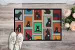 Lots of Black French Bulldog Doormat Front Door Mat Indoor Outdoor Rugs for Entryway, Non Slip Washable Low Pile, 24H X 36W