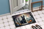 Scottish Terrier Spooky Halloween Doormat Front Door Mat Indoor Outdoor Rugs for Entryway, Non Slip Washable Low Pile, 24H X 36W