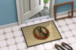 Norwegian Elkhound Christmas Flowers Doormat Front Door Mat Indoor Outdoor Rugs for Entryway, Non Slip Washable Low Pile, 24H X 36W