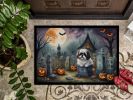 Shih Tzu Spooky Halloween Doormat Front Door Mat Indoor Outdoor Rugs for Entryway, Non Slip Washable Low Pile, 24H X 36W