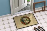Westie Christmas Flowers Doormat Front Door Mat Indoor Outdoor Rugs for Entryway, Non Slip Washable Low Pile, 24H X 36W