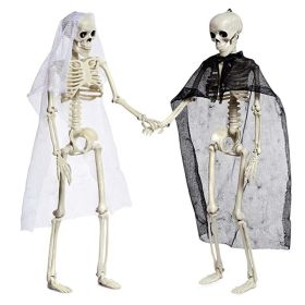 Halloween Skeletons 2 Pcs, Full Body Posable Joints Skeletons Decoration (Color: Q1)