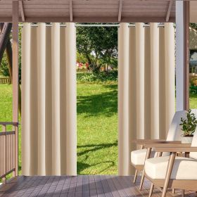 2pack Indoor Outdoor Curtains Waterproof Thermal Insulated Curtains Sliding Tab Top Outside Blackout Patio Curtains for Porch (Color: yellow, size: W52xH94in-132x238cm)
